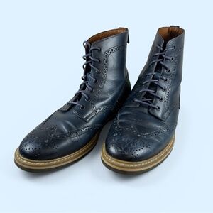 Aldo Mr. B Gentleman's Boutique Men’s 12 (46) Navy Blue 'Blake' Oxford Boots